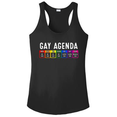 Funny Gay Gift Lgbt Pride Feminist Agenda Homo Great Gift Ladies PosiCharge Competitor Racerback Tank