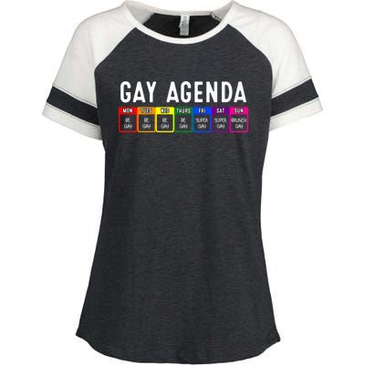 Funny Gay Gift Lgbt Pride Feminist Agenda Homo Great Gift Enza Ladies Jersey Colorblock Tee