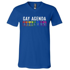 Funny Gay Gift Lgbt Pride Feminist Agenda Homo Great Gift V-Neck T-Shirt