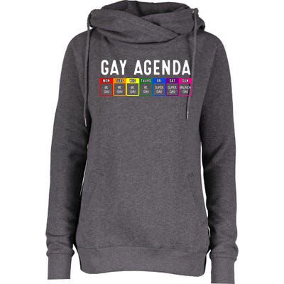 Funny Gay Gift Lgbt Pride Feminist Agenda Homo Great Gift Womens Funnel Neck Pullover Hood