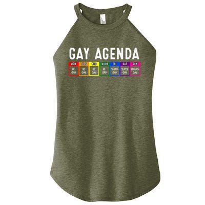 Funny Gay Gift Lgbt Pride Feminist Agenda Homo Great Gift Women's Perfect Tri Rocker Tank