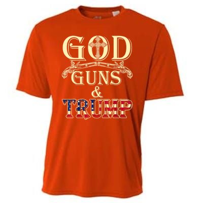 Funny God Guns And Trump 2nd Amendment Gift Cooling Performance Crew T-Shirt