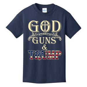 Funny God Guns And Trump 2nd Amendment Gift Kids T-Shirt