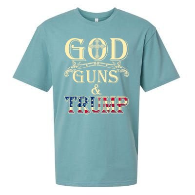 Funny God Guns And Trump 2nd Amendment Gift Sueded Cloud Jersey T-Shirt