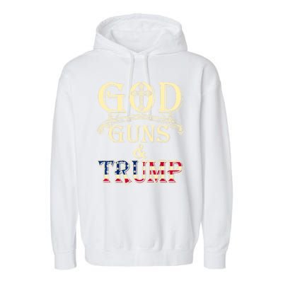 Funny God Guns And Trump 2nd Amendment Gift Garment-Dyed Fleece Hoodie