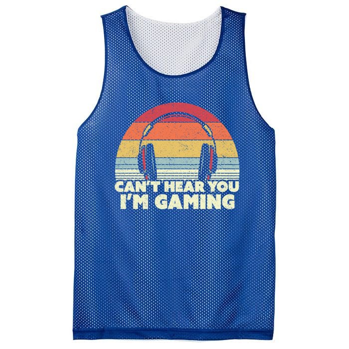 Funny Gamer Gift Idea Can't Hear You I'm Gaming Gift Mesh Reversible Basketball Jersey Tank