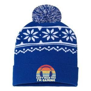 Funny Gamer Gift Idea Can't Hear You I'm Gaming Gift USA-Made Snowflake Beanie