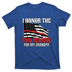 Firefighter Granddaughter Grandson Support Grandpa Funny Gift T-Shirt