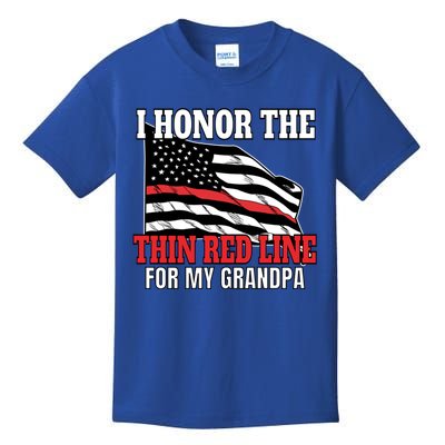 Firefighter Granddaughter Grandson Support Grandpa Funny Gift Kids T-Shirt