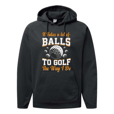 Funny Golf Gift For Golfer Performance Fleece Hoodie