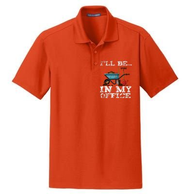 Funny Garden Gardener Women Ill Be In My Office Dry Zone Grid Polo