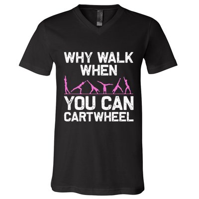 Funny Gymnastics Gymnast Gift For  Cool Cartwheel V-Neck T-Shirt