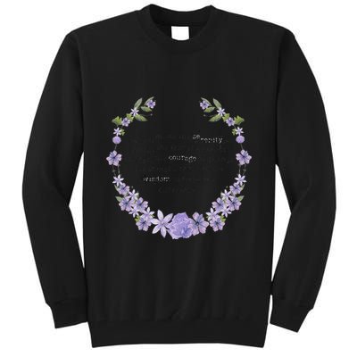 Floral God Grant Me The Serenity Prayer Spiritu Tall Sweatshirt