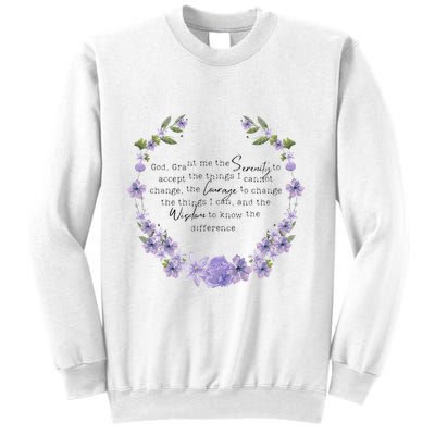 Floral God Grant Me The Serenity Prayer Spiritu Sweatshirt