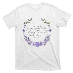 Floral God Grant Me The Serenity Prayer Spiritu T-Shirt