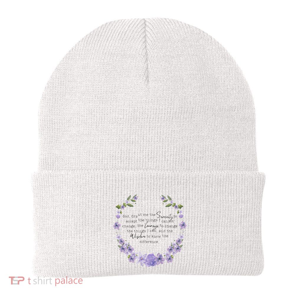 Floral God Grant Me The Serenity Prayer Spiritu Beanie