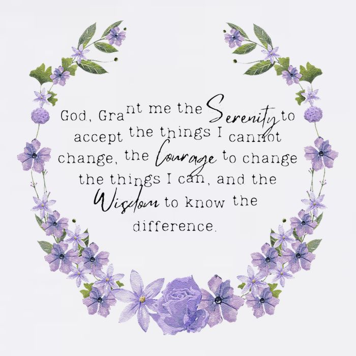 Floral God Grant Me The Serenity Prayer Spiritu Flat Bill Trucker Hat