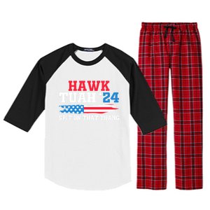 Funny Gag Gift Hawk Tush Hawk Tuah Spit On That Thang Raglan Sleeve Pajama Set