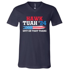 Funny Gag Gift Hawk Tush Hawk Tuah Spit On That Thang V-Neck T-Shirt