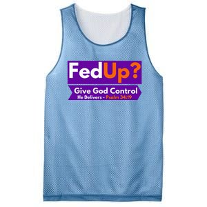 FedUp Give God Control Psalm 3419 Christian Bible & Jesus Mesh Reversible Basketball Jersey Tank