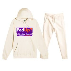 FedUp Give God Control Psalm 3419 Christian Bible & Jesus Premium Hooded Sweatsuit Set