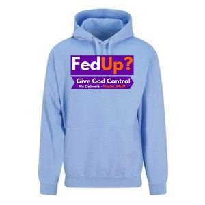 FedUp Give God Control Psalm 3419 Christian Bible & Jesus Unisex Surf Hoodie