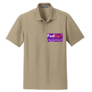 FedUp Give God Control Psalm 3419 Christian Bible & Jesus Dry Zone Grid Polo