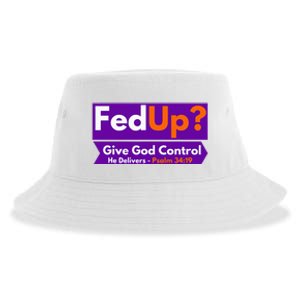 FedUp Give God Control Psalm 3419 Christian Bible & Jesus Sustainable Bucket Hat