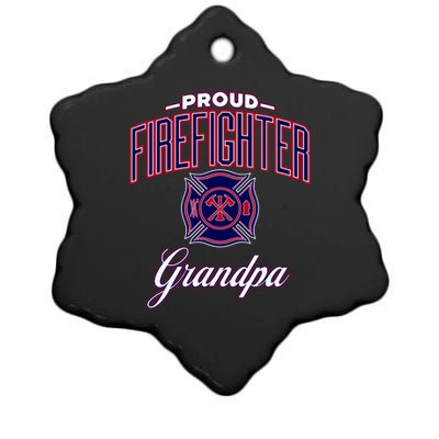 Firefighter Grandpa Gift Ceramic Star Ornament