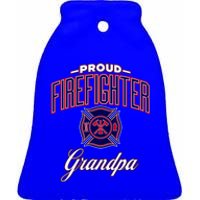 Firefighter Grandpa Gift Ceramic Bell Ornament