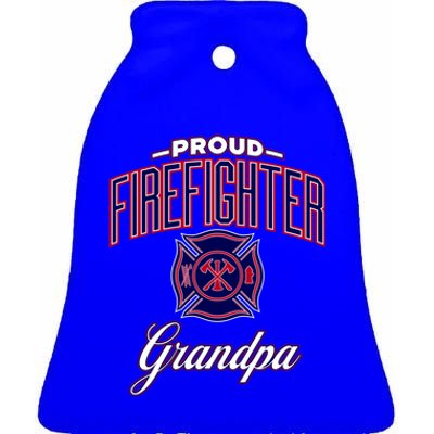 Firefighter Grandpa Gift Ceramic Bell Ornament