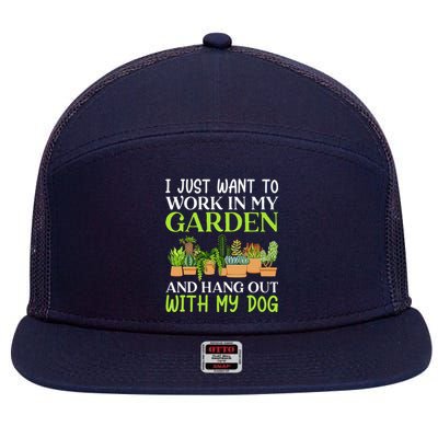 Funny Gardener Gardening Garden Enthusiast And Dog Lover 7 Panel Mesh Trucker Snapback Hat