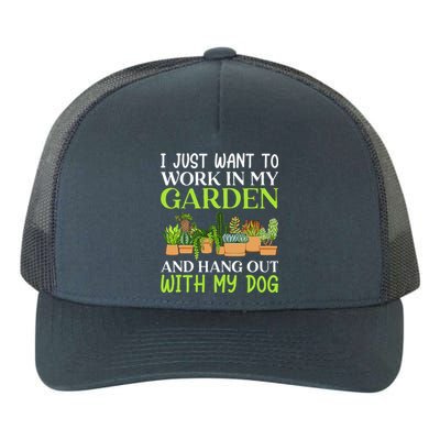 Funny Gardener Gardening Garden Enthusiast And Dog Lover Yupoong Adult 5-Panel Trucker Hat