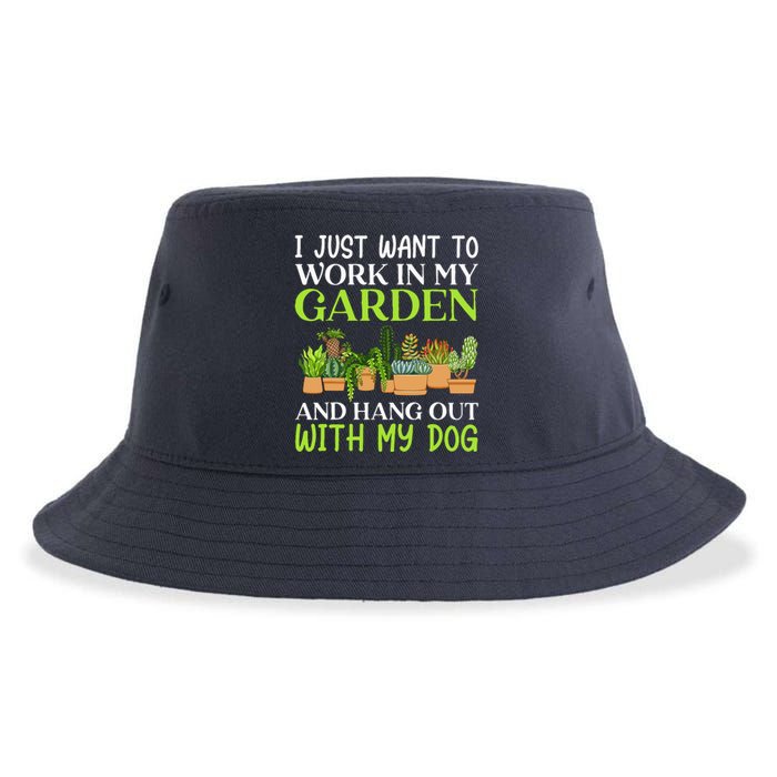 Funny Gardener Gardening Garden Enthusiast And Dog Lover Sustainable Bucket Hat