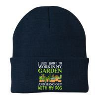 Funny Gardener Gardening Garden Enthusiast And Dog Lover Knit Cap Winter Beanie