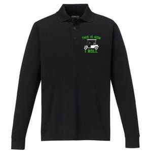 Funny Golfing Gift Golf Cart This Is How I Roll Meaningful Gift Performance Long Sleeve Polo