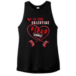 Funny Gamers Gift V Is For Video Games For Valentines Day Cute Gift Ladies PosiCharge Tri-Blend Wicking Tank