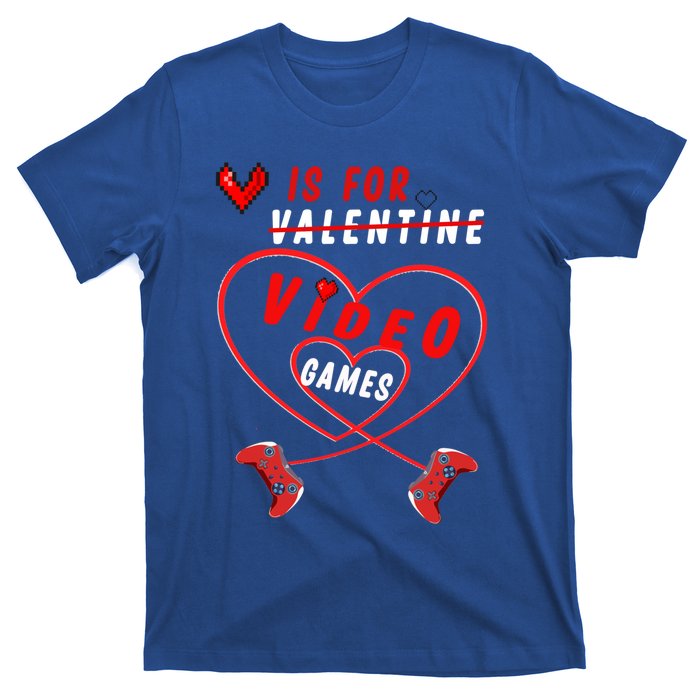 Funny Gamers Gift V Is For Video Games For Valentines Day Cute Gift T-Shirt