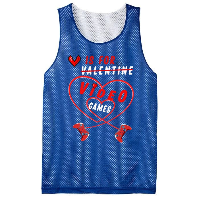 Funny Gamers Gift V Is For Video Games For Valentines Day Cute Gift Mesh Reversible Basketball Jersey Tank