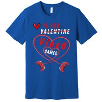 Funny Gamers Gift V Is For Video Games For Valentines Day Cute Gift Premium T-Shirt