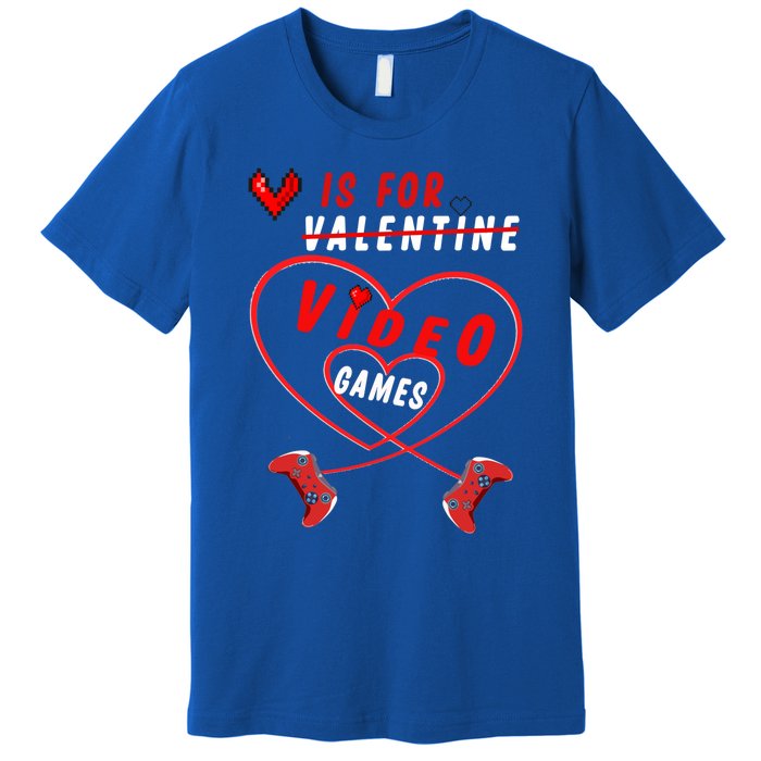 Funny Gamers Gift V Is For Video Games For Valentines Day Cute Gift Premium T-Shirt