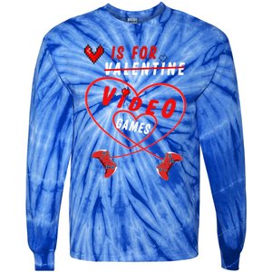 Funny Gamers Gift V Is For Video Games For Valentines Day Cute Gift Tie-Dye Long Sleeve Shirt