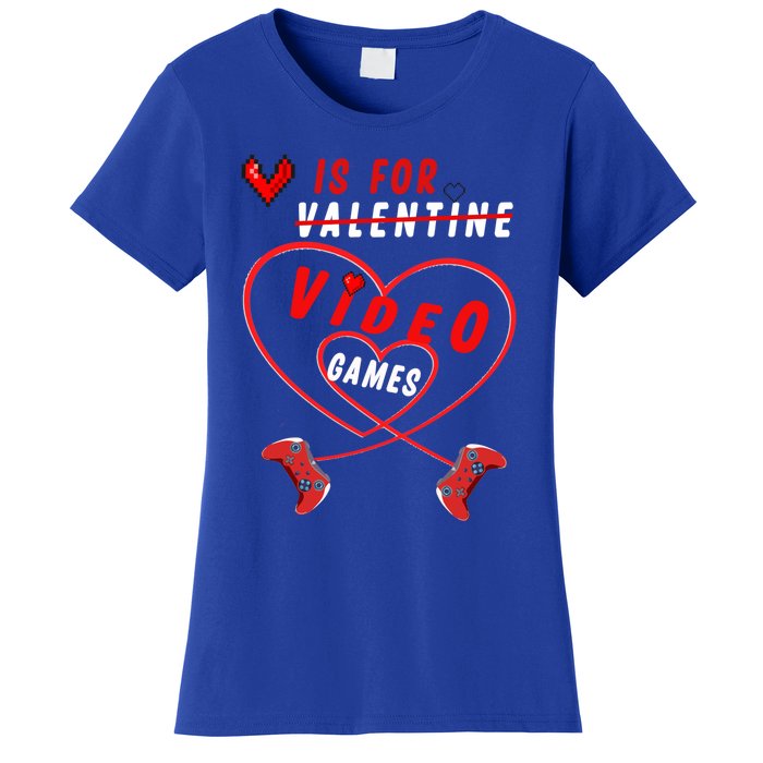 Funny Gamers Gift V Is For Video Games For Valentines Day Cute Gift Women's T-Shirt