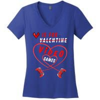 Funny Gamers Gift V Is For Video Games For Valentines Day Cute Gift Women's V-Neck T-Shirt