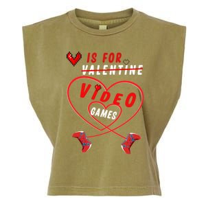 Funny Gamers Gift V Is For Video Games For Valentines Day Cute Gift Garment-Dyed Women's Muscle Tee