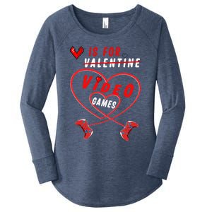 Funny Gamers Gift V Is For Video Games For Valentines Day Cute Gift Women's Perfect Tri Tunic Long Sleeve Shirt