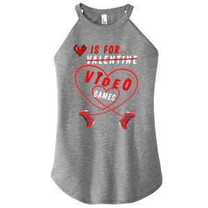 Funny Gamers Gift V Is For Video Games For Valentines Day Cute Gift Women's Perfect Tri Rocker Tank