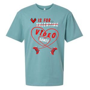 Funny Gamers Gift V Is For Video Games For Valentines Day Cute Gift Sueded Cloud Jersey T-Shirt