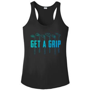 Funny Golfer Golfing Golf Get A Grip Golf Gift Ladies PosiCharge Competitor Racerback Tank