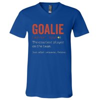 Funny Goalie Goalkeeper Definition Hockey Player V-Neck T-Shirt